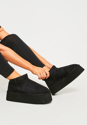 Phoebe Black Platform Ankle Boots