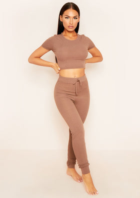 Mary Mocha Mix & Match Rib Cropped T-Shirt Mary Mocha Mix & Match Rib Cropped T-Shirt