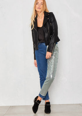 Evy Blue Denim Sequin Leg Jeans Evy Blue Denim Sequin Leg Jeans