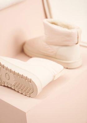 Kyla Beige Fur Lined Ankle Boots Kyla Beige Fur Lined Ankle Boots