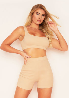 Remy Nude Ribbed Cycle Shorts