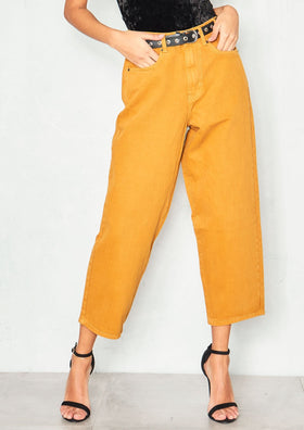 Lynne Mustard Denim Cropped Mom Jeans Lynne Mustard Denim Cropped Mom Jeans