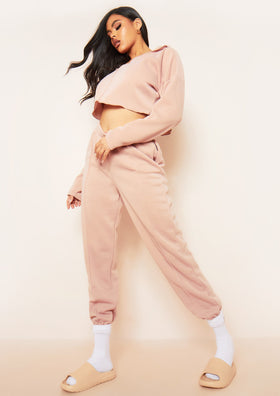 Anna Beige Seam Detail Joggers Anna Beige Seam Detail Joggers