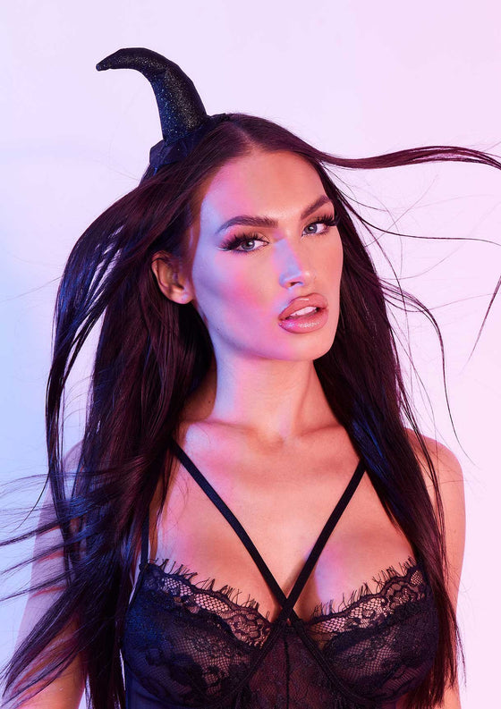 Rosemary Black Mini Witch Hat Halloween Headband