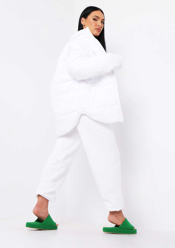 Nalia White Oversized Puffa Coat