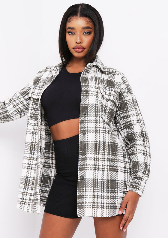 Shelby Green Checked Shacket