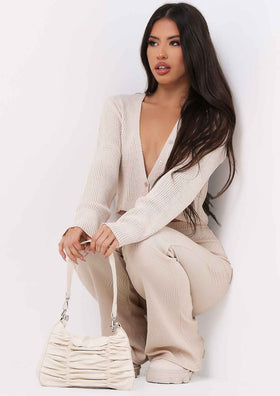Jania Stone Thick Bandage Ribbed Flared Trousers Jania Stone Thick Bandage Ribbed Flared Trousers
