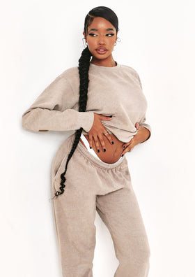 Ashley Beige Washed Oversized Sweatshirt Ashley Beige Washed Oversized Sweatshirt