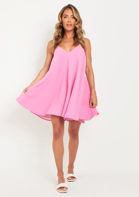 Elsie Pink Halter Neck Trapeze Mini Dress Elsie Pink Halter Neck Trapeze Mini Dress