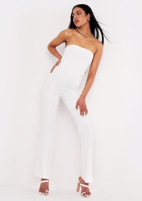 Lilly Ivory Split Hem Wide Leg Jumpsuit Lilly Ivory Split Hem Wide Leg Jumpsuit