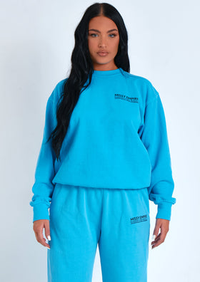 Alesha Blue Missy Empire Text Oversized Sweatshirt Alesha Blue Missy Empire Text Oversized Sweatshirt