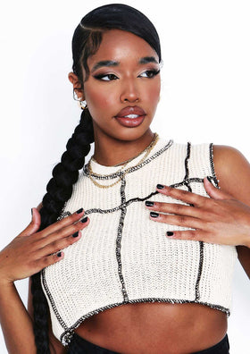 Valeria Beige Knit Crop Top Valeria Beige Knit Crop Top