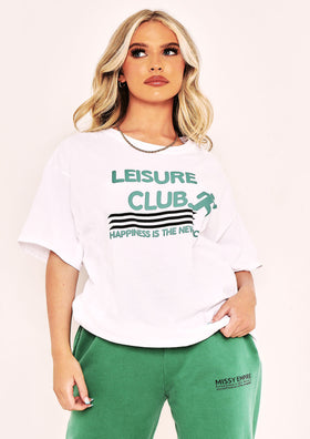 Sullivan White Leisure Club Slogan T-shirt