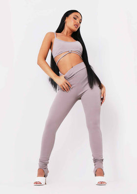 Penelope Mocha Ribbed Knit Leggings Penelope Mocha Ribbed Knit Leggings