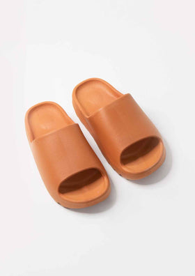 Odessa Orange Rubber Ribbed Sole Sliders Odessa Orange Rubber Ribbed Sole Sliders