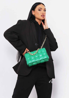 Pia Green Chain Woven Shoulder Bag Pia Green Chain Woven Shoulder Bag