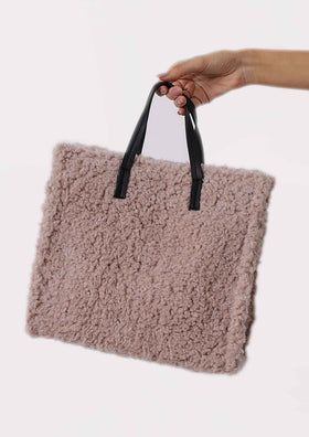 Victoria Beige Teddy Shopper Bag Victoria Beige Teddy Shopper Bag