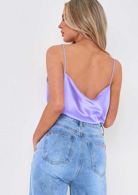 Chelcie Lilac Satin Cami Top Chelcie Lilac Satin Cami Top