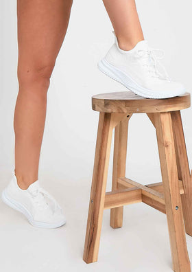 Jaelyn White Knitted Trainers Jaelyn White Knitted Trainers