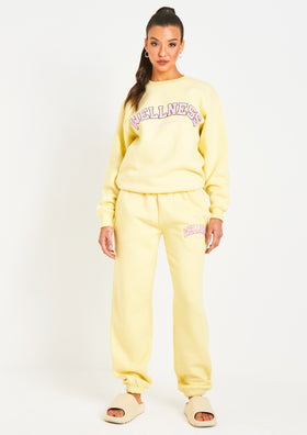 Charlie Lemon Yellow Wellness Slogan Jogger Co-Ord