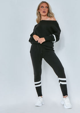 Dominique Black Oversized Knitted Loungewear Set Dominique Black Oversized Knitted Loungewear Set