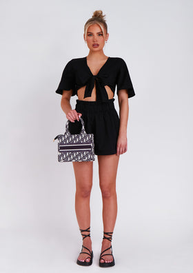 Mai Black Bow Shorts And Top Set Mai Black Bow Shorts And Top Set