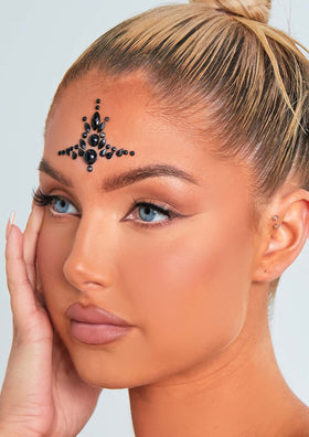 Saira Black Stick On Face Jewels Saira Black Stick On Face Jewels