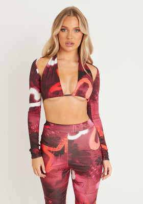 Taliyah Graffiti Printed Top With Matching Bolero Taliyah Graffiti Printed Top With Matching Bolero