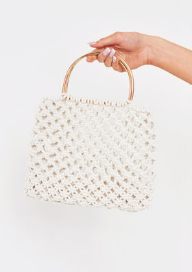 Kaya Ivory Crochet Mini Handbag Kaya Ivory Crochet Mini Handbag