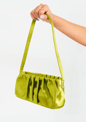 Estella Lime Ruched Handbag Estella Lime Ruched Handbag