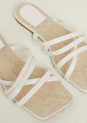 Kairi White Strappy Flat Sandals Kairi White Strappy Flat Sandals