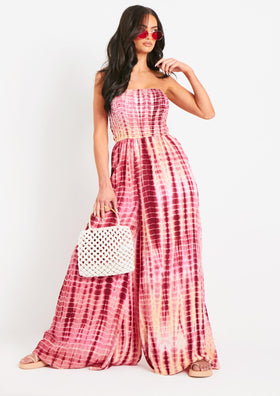 Lizzie Multi Tie Dye Printed Jumpsuit Lizzie Multi Tie Dye Printed Jumpsuit