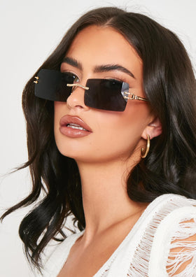 Gabriella Black Frameless Rectangle Sunglasses Gabriella Black Frameless Rectangle Sunglasses