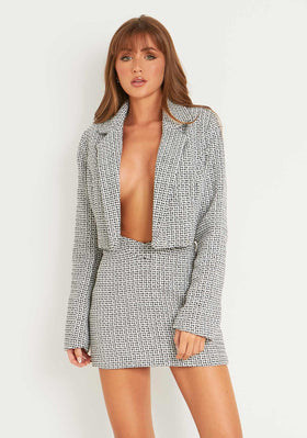Blair Black Tweed Tailored Cropped Blazer Blair Black Tweed Tailored Cropped Blazer
