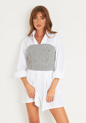 Felicity Black Tweed Tailored Bandeau Corset Felicity Black Tweed Tailored Bandeau Corset