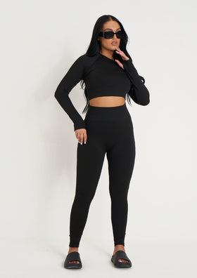 Monique Black Long Sleeve Seamless Gym Co-Ord Monique Black Long Sleeve Seamless Gym Co-Ord