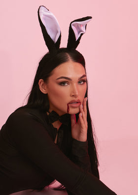 Regina Black 3PC Black Fluffy Bunny Costume Set Regina Black 3PC Black Fluffy Bunny Costume Set