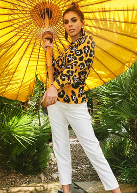 Ivy White Belted High Waist Trousers Ivy White Belted High Waist Trousers