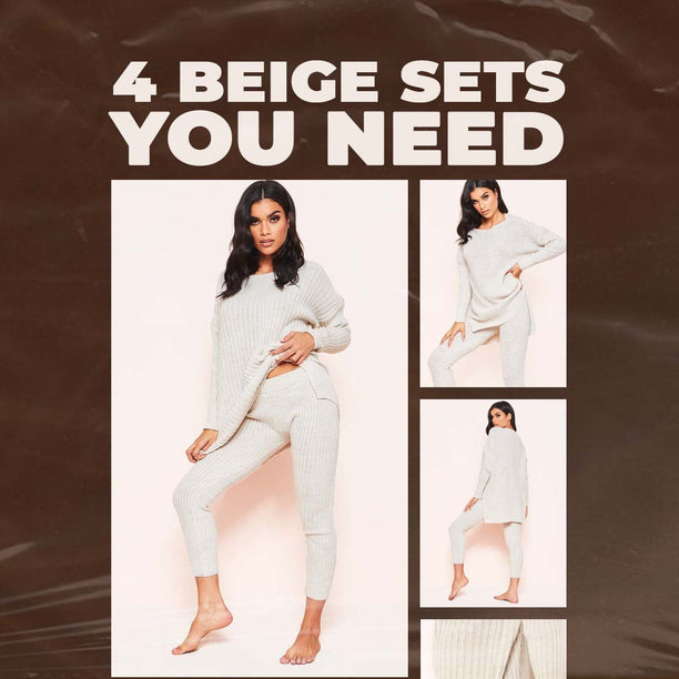 Four Ways To Wear Beige Lounge Sets