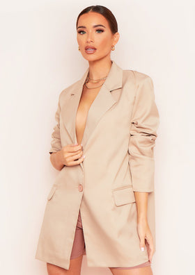 Bri Stone Tailored Pocket Detail Oversized Blazer