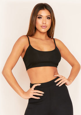 Jalen Black Basic Ribbed Strappy Bralet