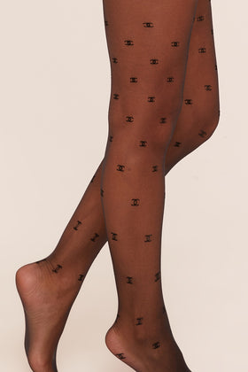 Small Logo Detail Tights In Black