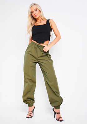 Kiera Khaki Cuff Toggle Cargo Trouser