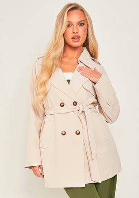 Teagan Beige Short Trench Coat