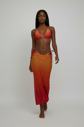Chloe Orange Chiffon Maxi Skirt