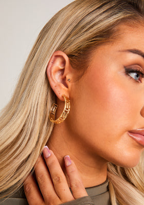 Caylee Gold C Style Hoop Earrings