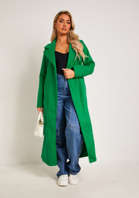 Layla Green Brushed Wool Blend Coat