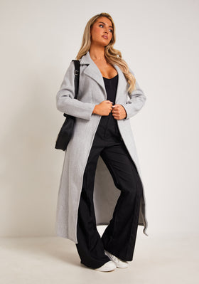 Layla Grey Brushed Wool Blend Coat