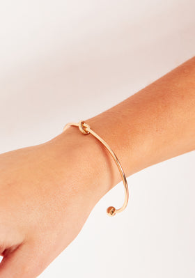 Violet Gold Knot Detail Bangle Bracelet