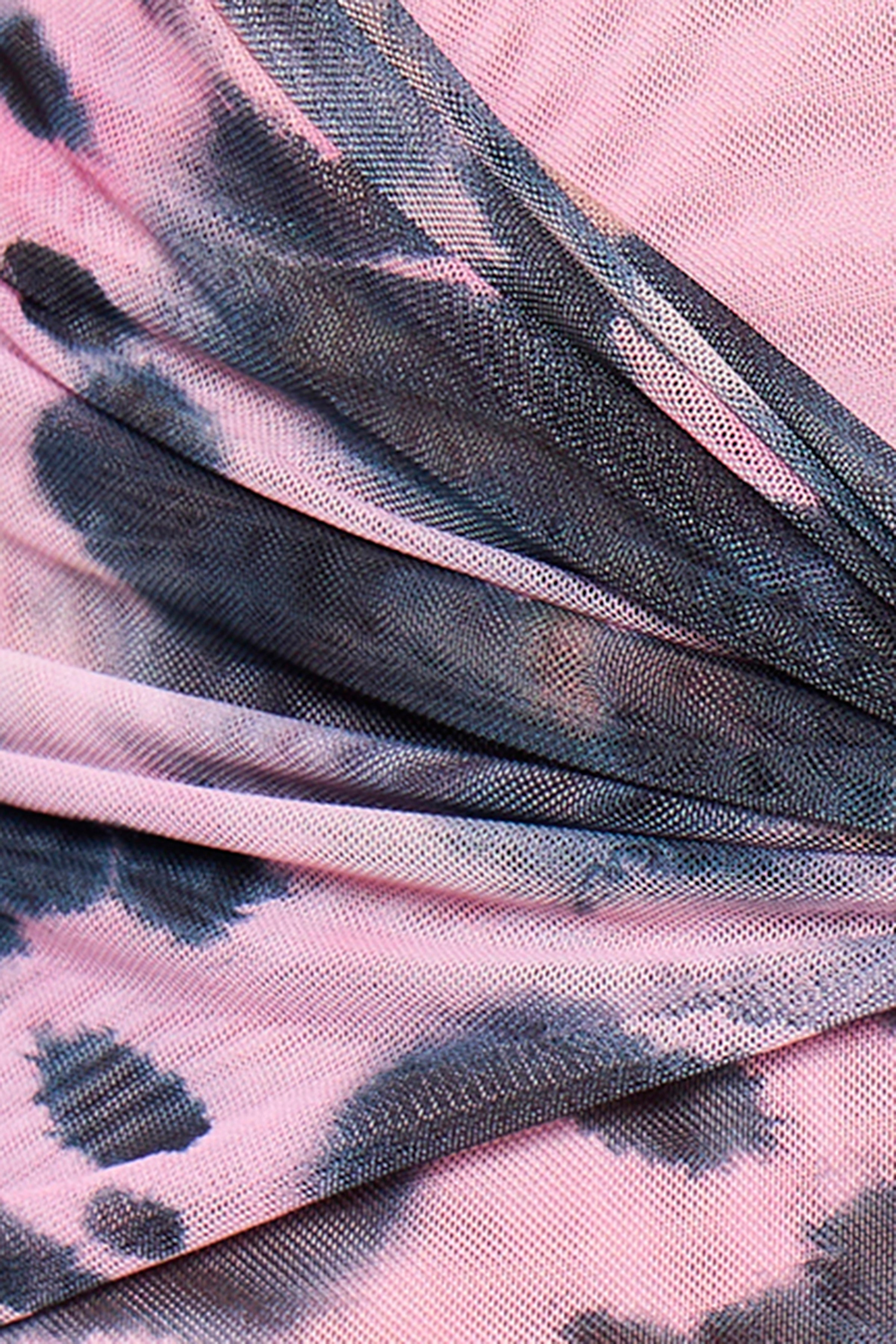 Pink Printed Drape Maxi Dress